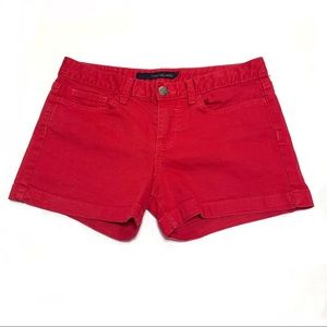 Like New Calvin Klein Red Stretch Cotton Classic Jean Shorts Size 2